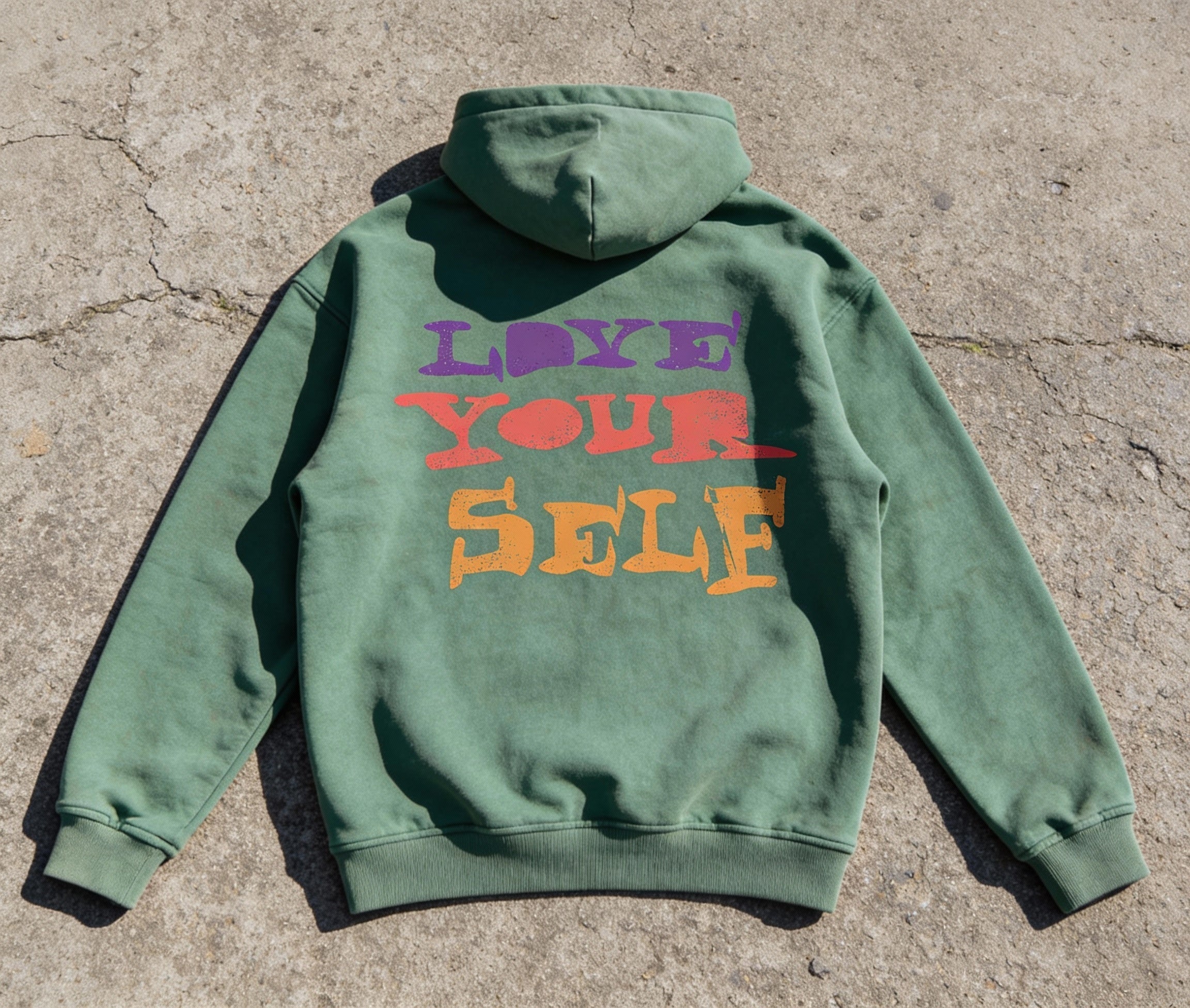 LOVE YOUR SELF Oversized Fleece Hoodie