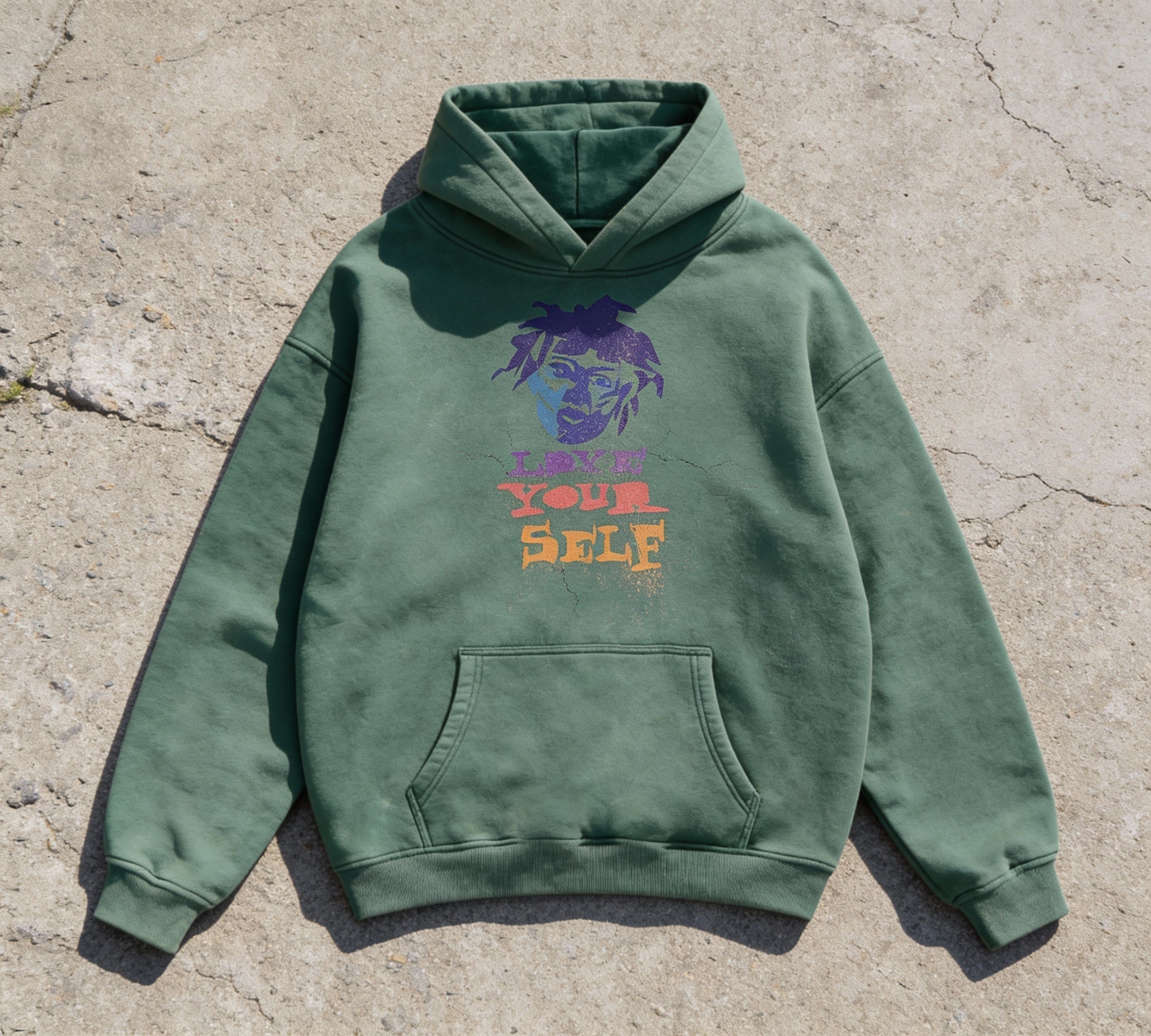 LOVE YOUR SELF Oversized Fleece Hoodie