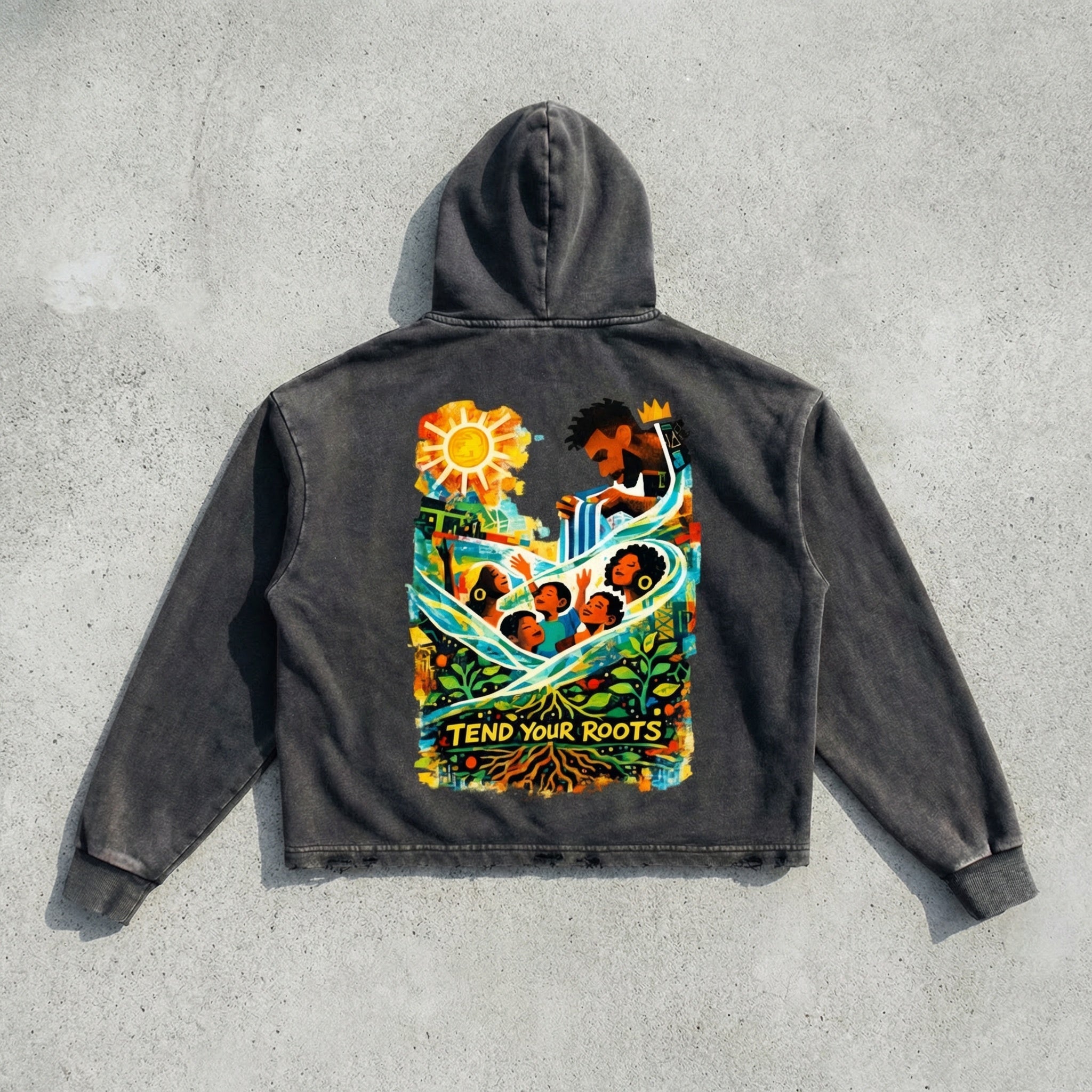 TEND YOUR ROOTS Vintage Washed Hoodie