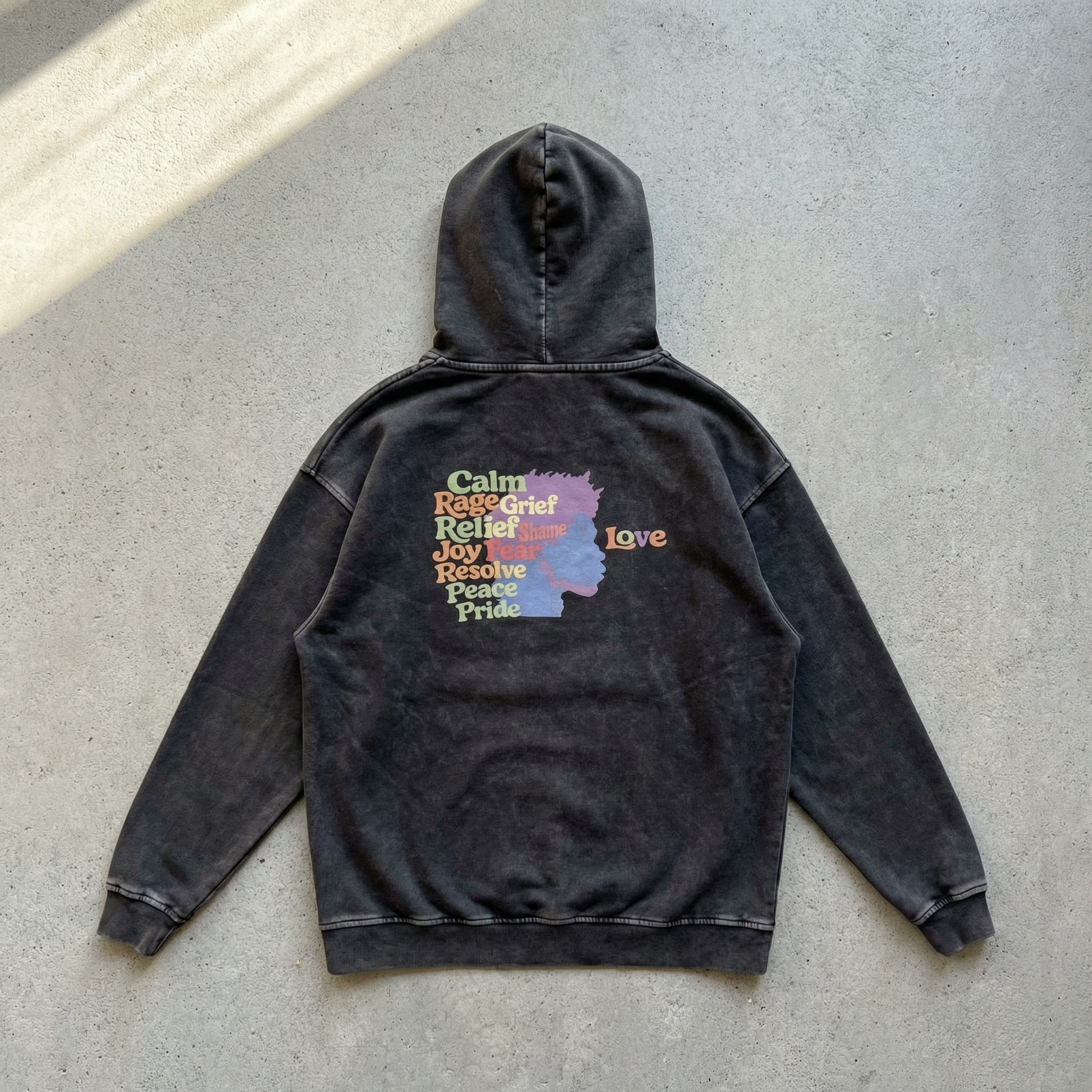 LOVE YOUR EMOTIONS Snow-Washed Hoodie