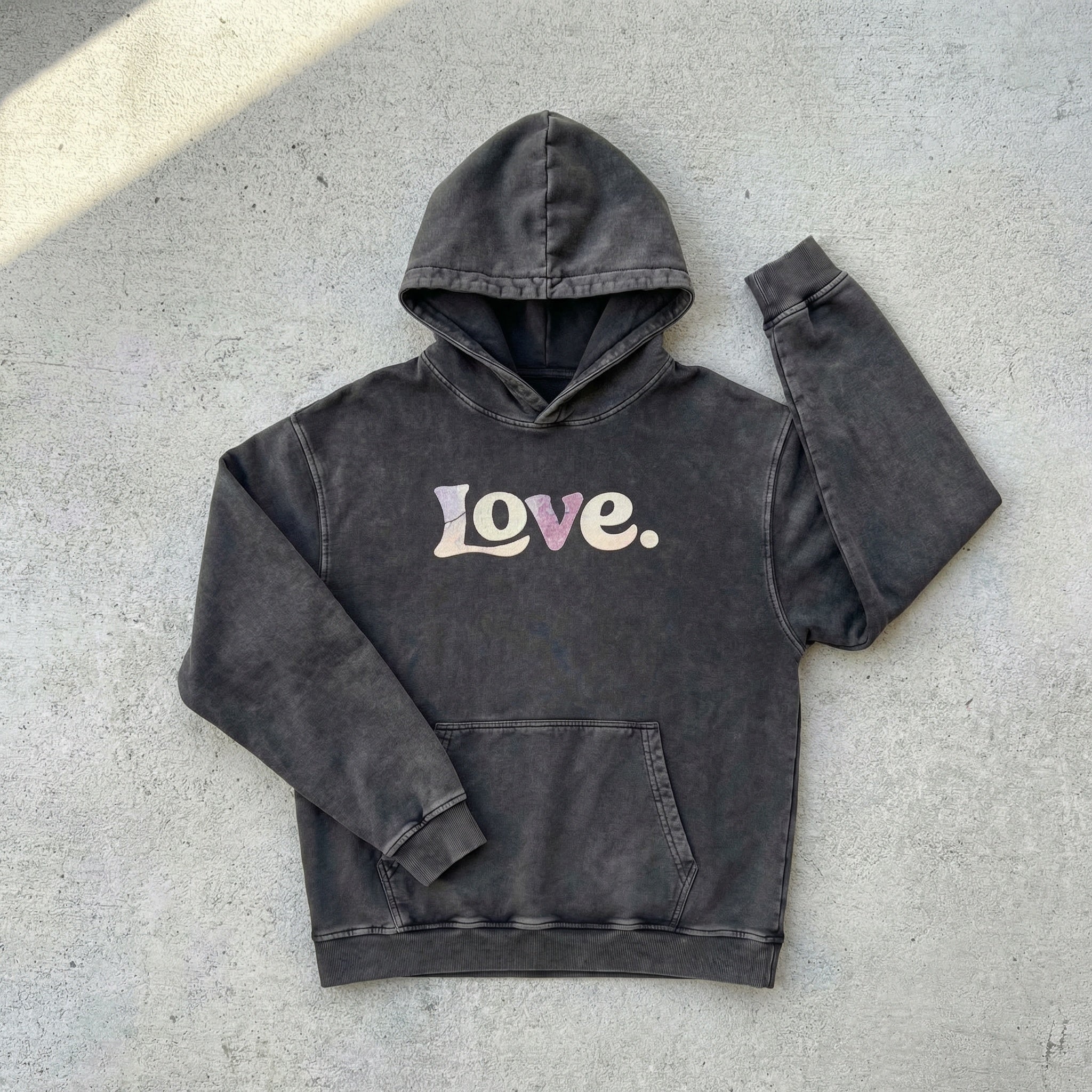 LOVE YOUR EMOTIONS Snow-Washed Hoodie