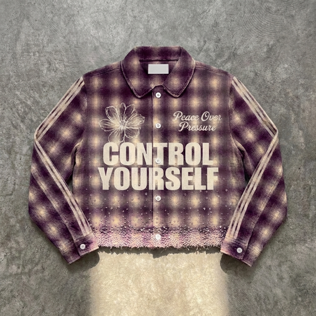 Inner Control – Plaid Embroidered Cropped Jacket