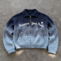 Serenity Fade – Embroidered Gradient Zip Jacket